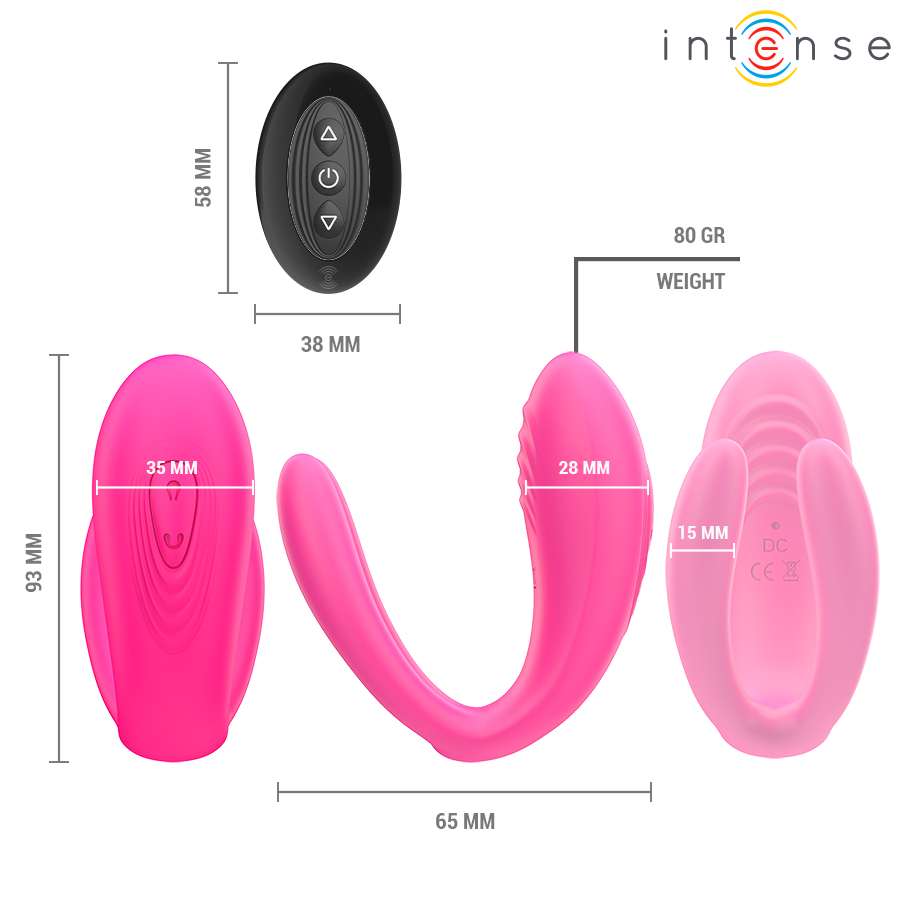 INTENSE - JULIA DOUBLE VIBRATOR CLAMP STIMULATOR REMOTE CONTROL - My naughty haven #