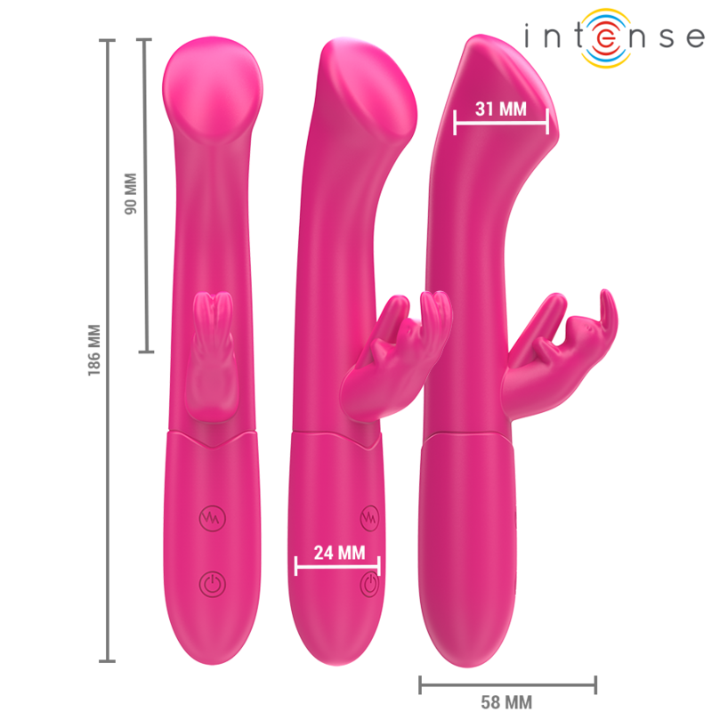 INTENSE - JULIETA RABBIT VIBRATOR 18.6 CM 10 VIBRATIONS PINK - My naughty haven #