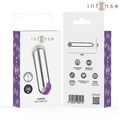 INTENSE - KAREN MINI RECHARGEABLE VIBRATING BULLET BLACK - My naughty haven #