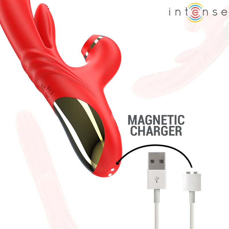 INTENSE - KAROL MULTIFUNCTION VIBRATOR THRUST & STIMULATION & STIMULATING WAVES RED - My naughty haven #