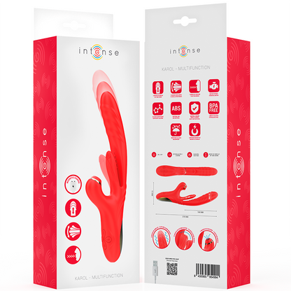 INTENSE - KAROL MULTIFUNCTION VIBRATOR THRUST & STIMULATION & STIMULATING WAVES RED - My naughty haven #