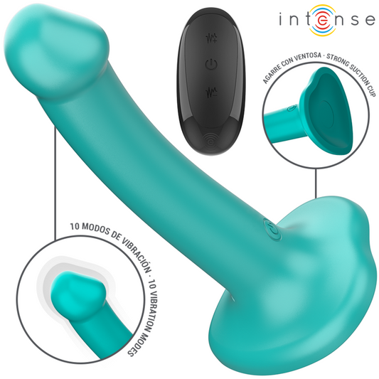 INTENSE - KATIE VIBRATOR WITH SUCTION CUP 10 VIBRATIONS BLUE REMOTE CONTROL - My naughty haven #