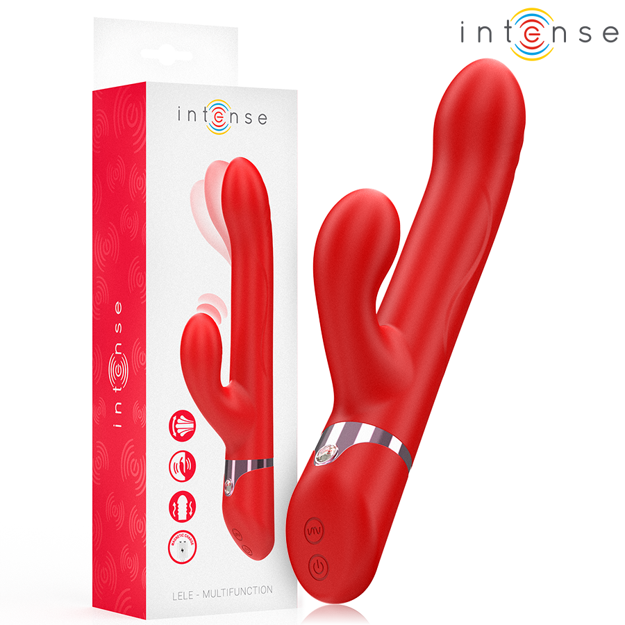 INTENSE - LELE MULTIFUNCTION VIBRATOR ROTATING & OSCILLATION & STIMULATION RED - My naughty haven #