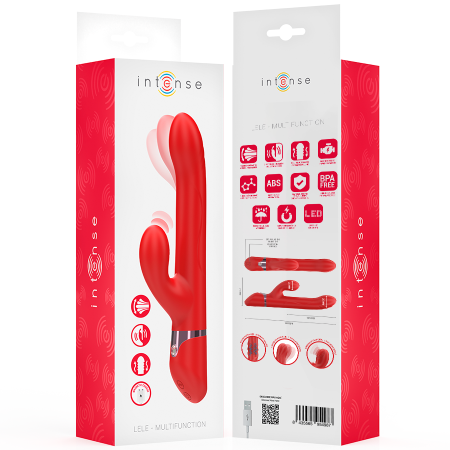 INTENSE - LELE MULTIFUNCTION VIBRATOR ROTATING & OSCILLATION & STIMULATION RED - My naughty haven #