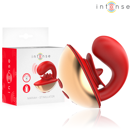 INTENSE - MARIAH VIBRATOR & STIMULATOR IN U SHAPE 10 VIBRATIONS RED - My naughty haven #