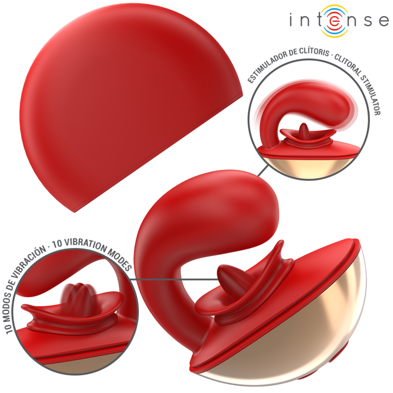 INTENSE - MARIAH VIBRATOR & STIMULATOR IN U SHAPE 10 VIBRATIONS RED - My naughty haven #