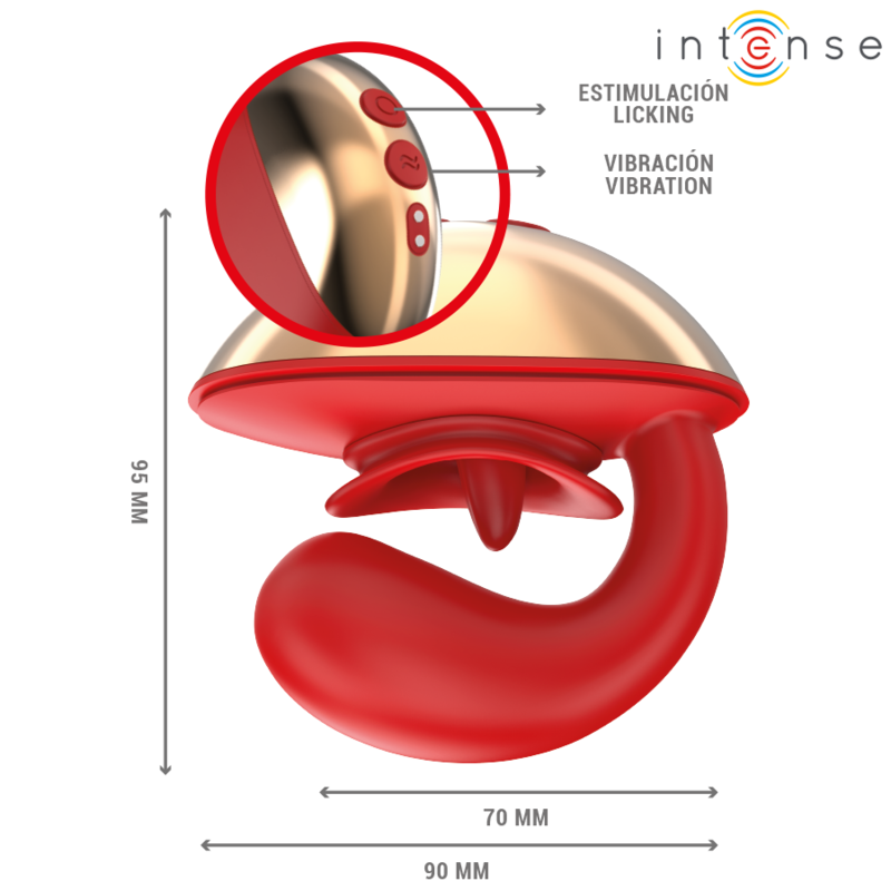 INTENSE - MARIAH VIBRATOR & STIMULATOR IN U SHAPE 10 VIBRATIONS RED - My naughty haven #