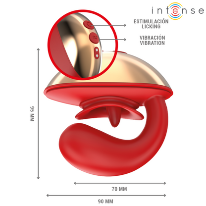 INTENSE - MARIAH VIBRATOR & STIMULATOR IN U SHAPE 10 VIBRATIONS RED - My naughty haven #
