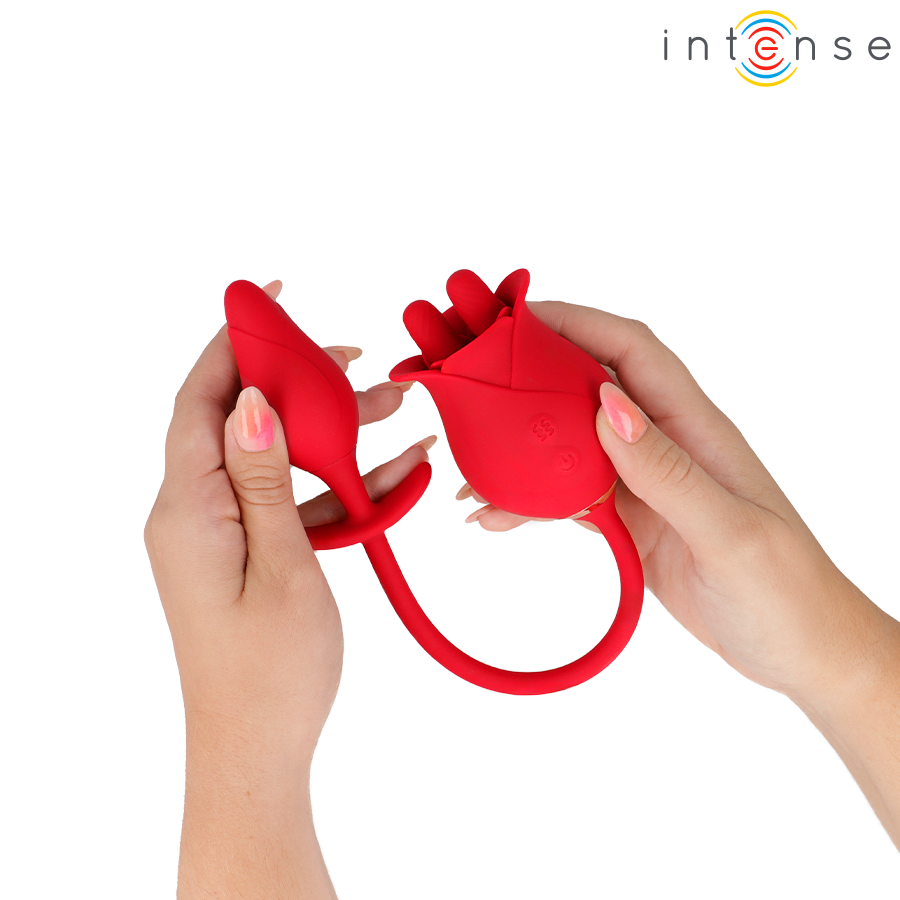 INTENSE - MELANIE DOUBLE CLITORIS STIMULATOR WITH ZIGZAG TONGUE - My naughty haven #