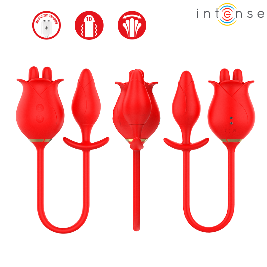 INTENSE - MELANIE DOUBLE CLITORIS STIMULATOR WITH ZIGZAG TONGUE - My naughty haven #