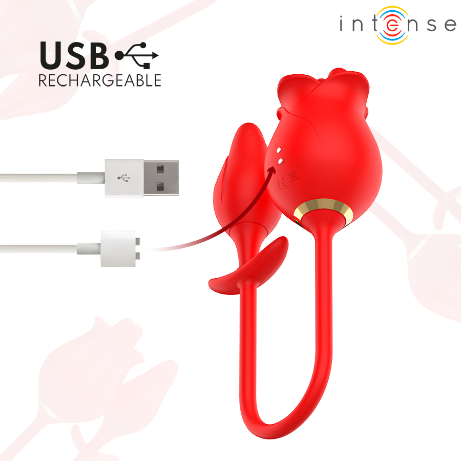 INTENSE - MELANIE DOUBLE CLITORIS STIMULATOR WITH ZIGZAG TONGUE - My naughty haven #