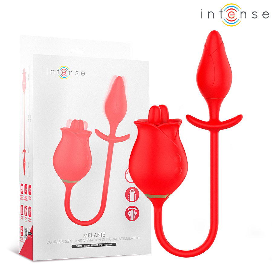 INTENSE - MELANIE DOUBLE CLITORIS STIMULATOR WITH ZIGZAG TONGUE - My naughty haven #