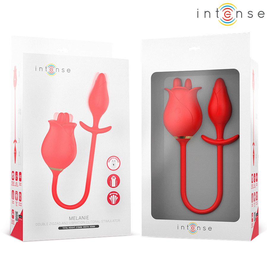 INTENSE - MELANIE DOUBLE CLITORIS STIMULATOR WITH ZIGZAG TONGUE - My naughty haven #