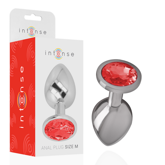 INTENSE - METAL ANAL PLUG WITH RED CRYSTAL SIZE M - My naughty haven #