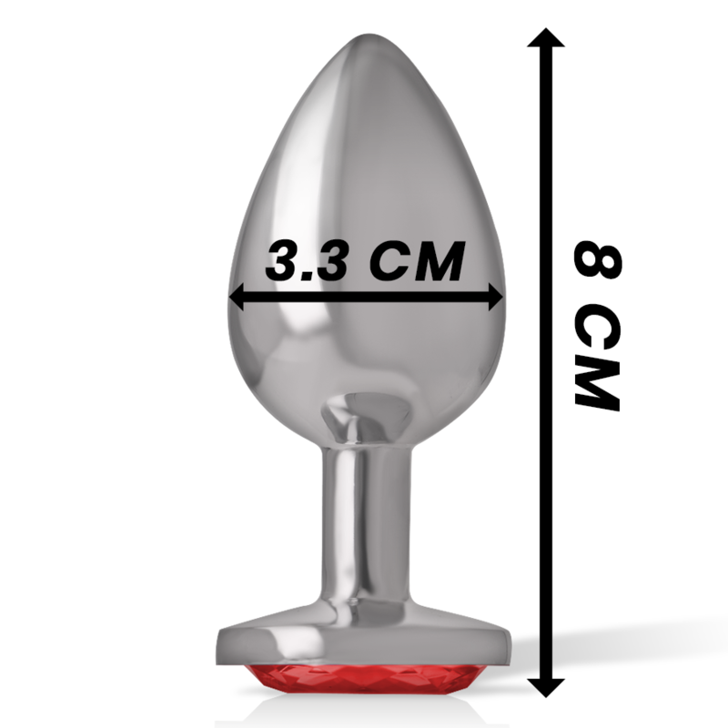 INTENSE - METAL ANAL PLUG WITH RED CRYSTAL SIZE M - My naughty haven #
