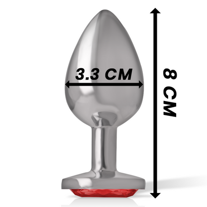 INTENSE - METAL ANAL PLUG WITH RED CRYSTAL SIZE M - My naughty haven #