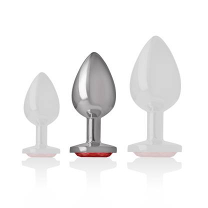 INTENSE - METAL ANAL PLUG WITH RED CRYSTAL SIZE M - My naughty haven #