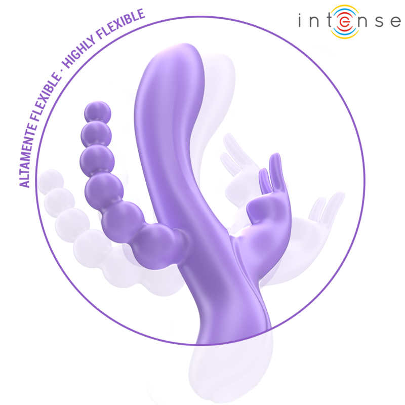 INTENSE - MIKO TRIPLE VIBRATOR RABBIT & STIMULATOR & ANAL 7 VIBRATIONS PURPLE - My naughty haven #