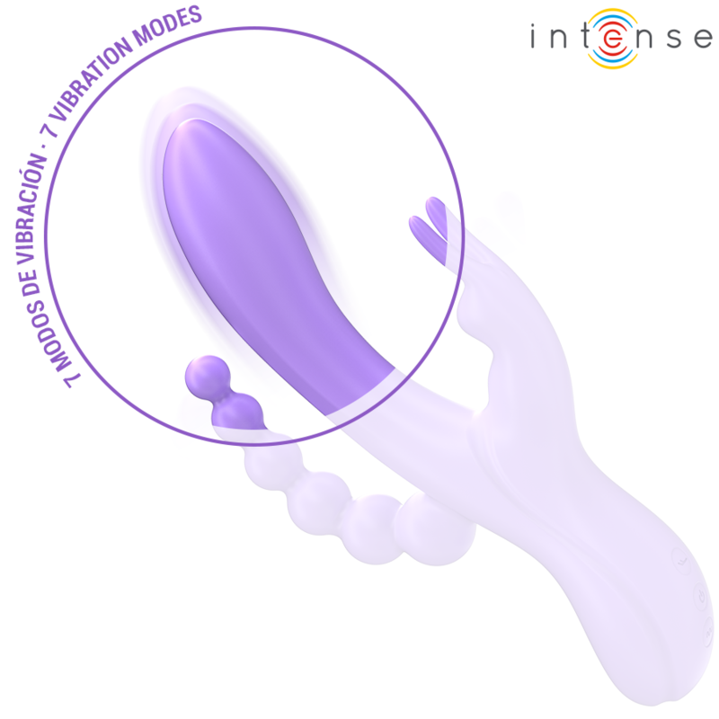 INTENSE - MIKO TRIPLE VIBRATOR RABBIT & STIMULATOR & ANAL 7 VIBRATIONS PURPLE - My naughty haven #