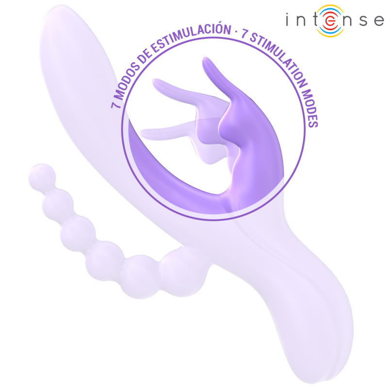 INTENSE - MIKO TRIPLE VIBRATOR RABBIT & STIMULATOR & ANAL 7 VIBRATIONS PURPLE - My naughty haven #
