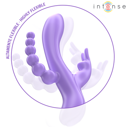 INTENSE - MIKO TRIPLE VIBRATOR RABBIT & STIMULATOR & ANAL 7 VIBRATIONS PURPLE - My naughty haven #