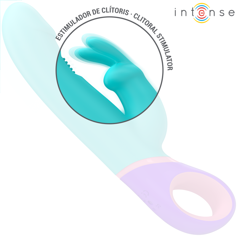 INTENSE - MONICA RABBIT VIBRATOR WITH ROTATING G-SPOT STIMULATOR BLUE - My naughty haven #