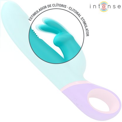 INTENSE - MONICA RABBIT VIBRATOR WITH ROTATING G-SPOT STIMULATOR BLUE - My naughty haven #