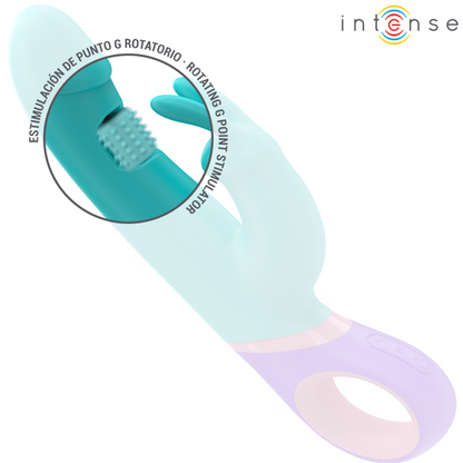 INTENSE - MONICA RABBIT VIBRATOR WITH ROTATING G-SPOT STIMULATOR BLUE - My naughty haven #