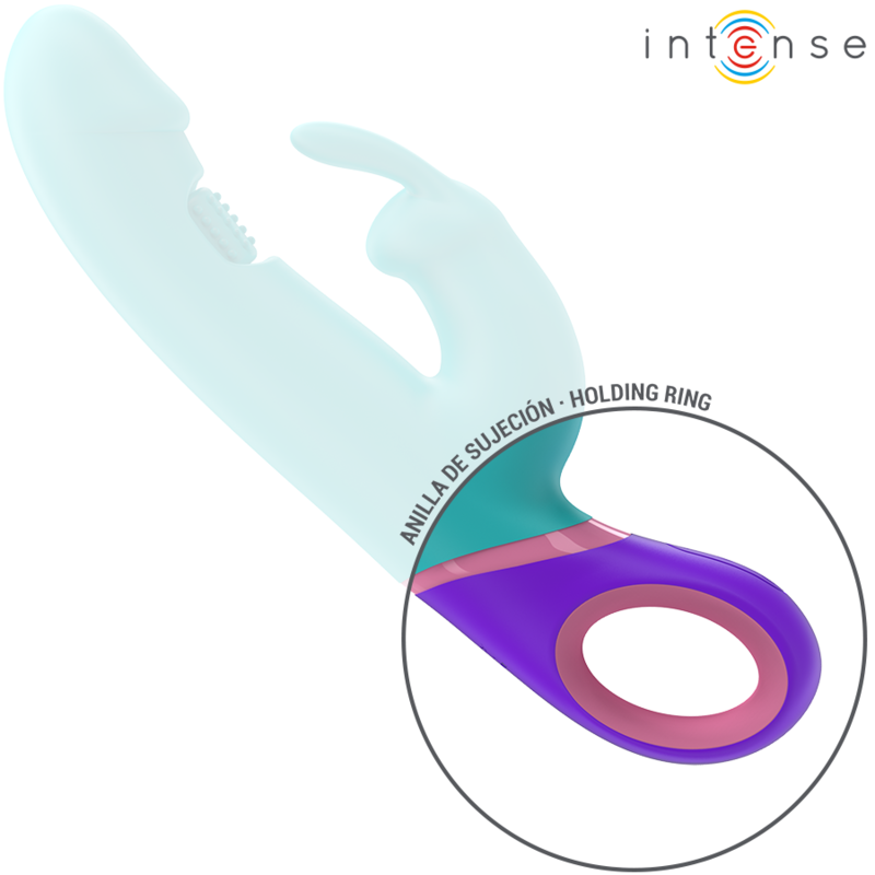 INTENSE - MONICA RABBIT VIBRATOR WITH ROTATING G-SPOT STIMULATOR BLUE - My naughty haven #