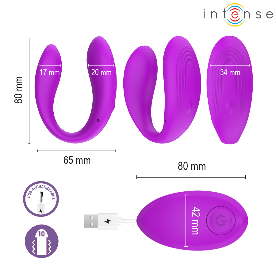 INTENSE - NORA VIBRATING CLAMP STIMULATOR PURPLE - My naughty haven #