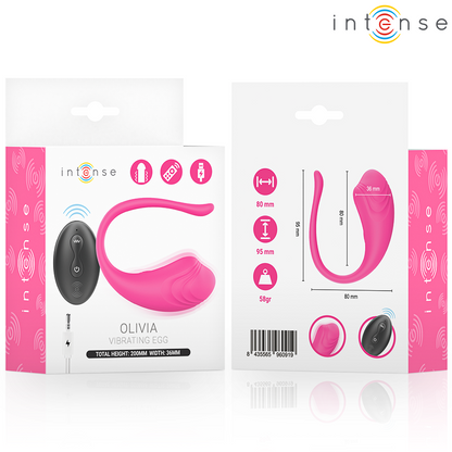 INTENSE - OLIVIA PINK VIBRATING EGG WITH REMOTE CONTROL - My naughty haven #