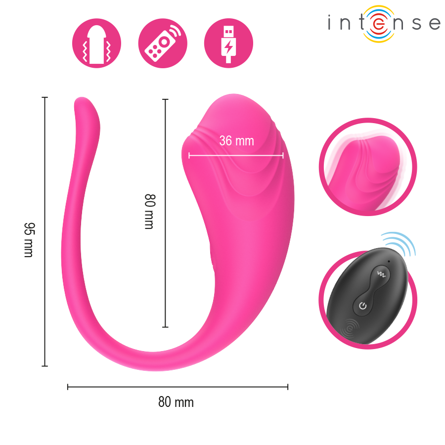 INTENSE - OLIVIA PINK VIBRATING EGG WITH REMOTE CONTROL - My naughty haven #