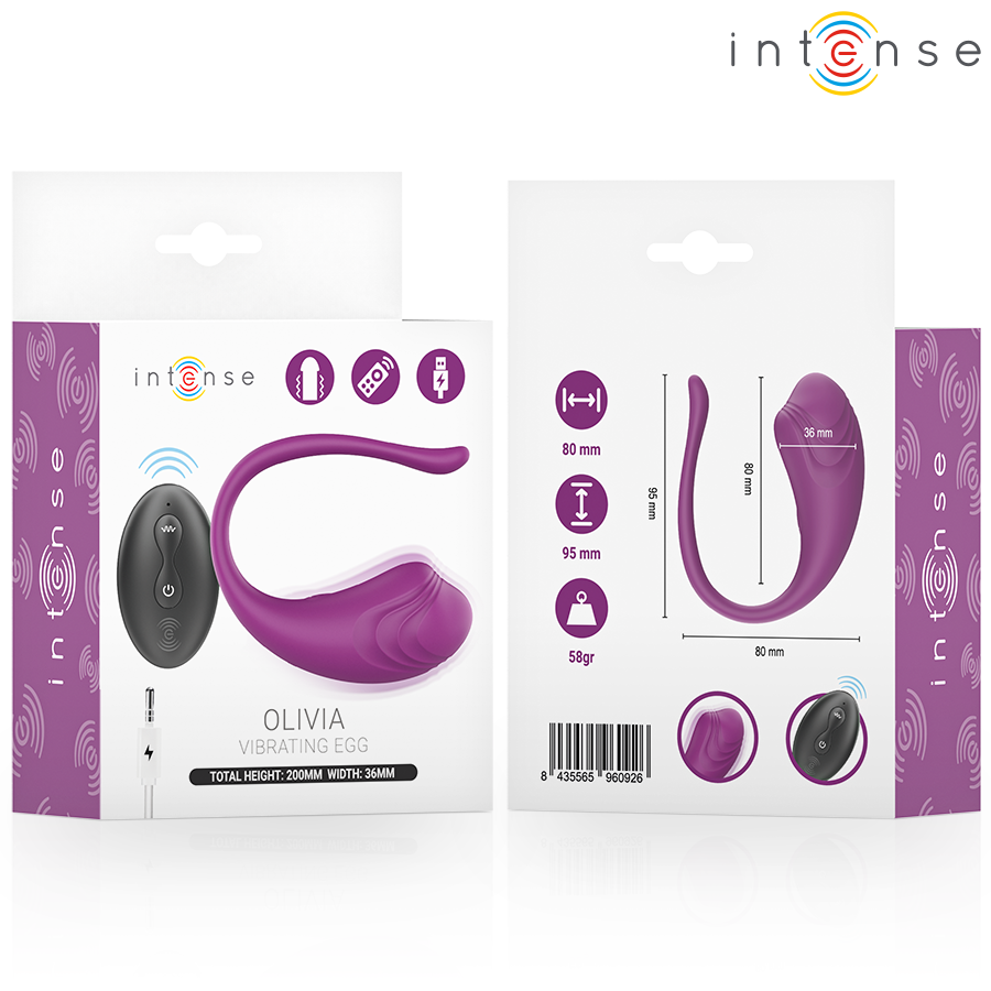 INTENSE - OLIVIA PURPLE VIBRATING EGG WITH REMOTE CONTROL - My naughty haven #