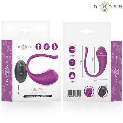 INTENSE - OLIVIA PURPLE VIBRATING EGG WITH REMOTE CONTROL - My naughty haven #