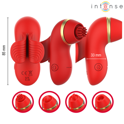 INTENSE - PATTY STIMULATOR WITH 4 HEADS, SUCTION, TAPPING, TICKLING AND LICKING - My naughty haven #
