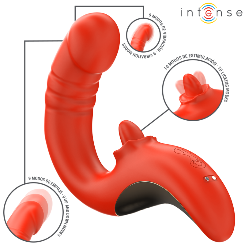 INTENSE - PAULINA VIBRATOR AND STIMULATOR IN U SHAPE RED - My naughty haven #