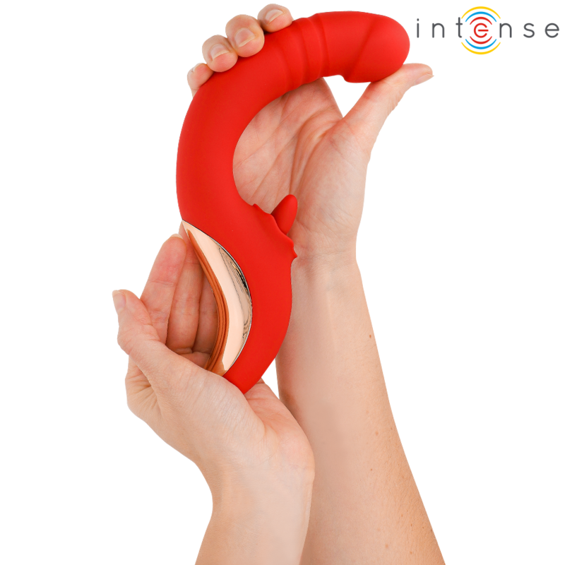 INTENSE - PAULINA VIBRATOR AND STIMULATOR IN U SHAPE RED - My naughty haven #