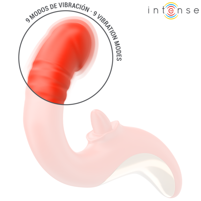 INTENSE - PAULINA VIBRATOR AND STIMULATOR IN U SHAPE RED - My naughty haven #