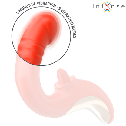 INTENSE - PAULINA VIBRATOR AND STIMULATOR IN U SHAPE RED - My naughty haven #