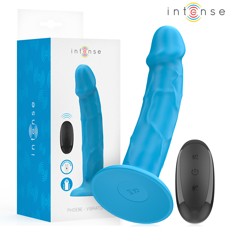 INTENSE - PHOEBE REALISTIC VIBRATOR 10 VIBRATIONS BLUE REMOTE CONTROL - My naughty haven #