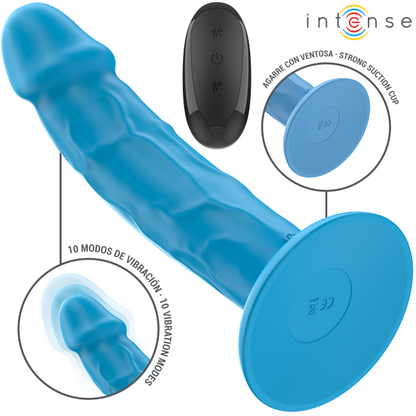 INTENSE - PHOEBE REALISTIC VIBRATOR 10 VIBRATIONS BLUE REMOTE CONTROL - My naughty haven #