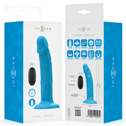 INTENSE - PHOEBE REALISTIC VIBRATOR 10 VIBRATIONS BLUE REMOTE CONTROL - My naughty haven #