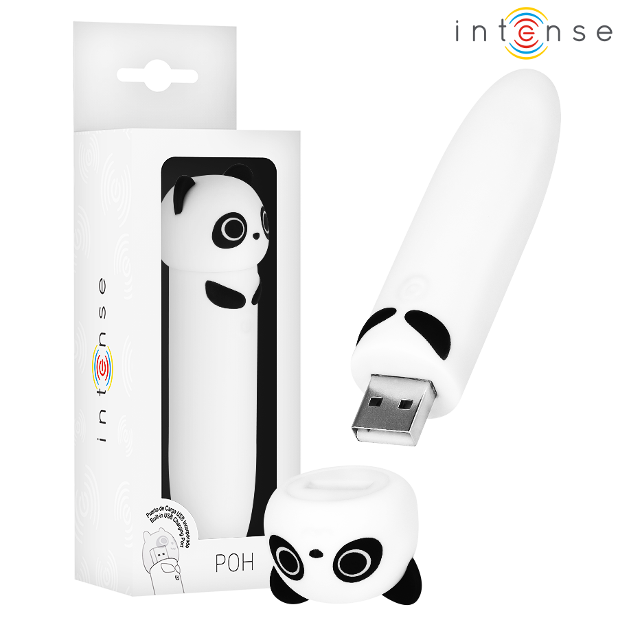 INTENSE - POH PANDA VIBRATING BULLET USB RECHARGEABLE 10 X 2.2 CM - My naughty haven #