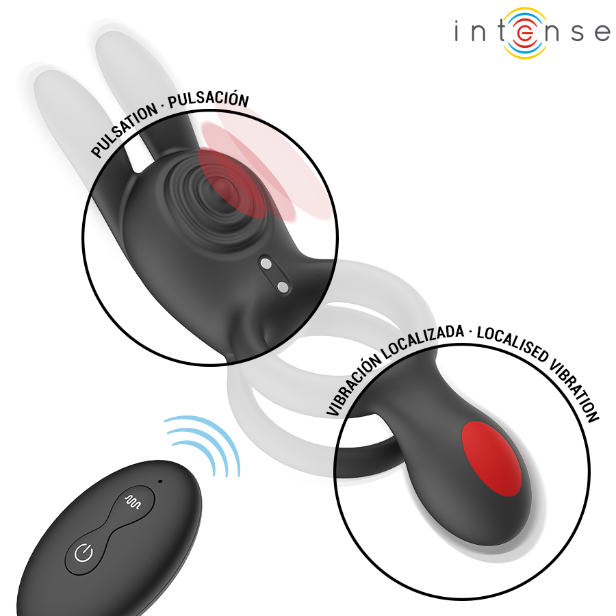 INTENSE - QUINN DOUBLE VIBRATION RING REMOTE CONTROL - My naughty haven #