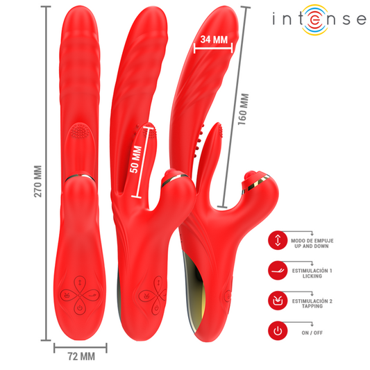 INTENSE - ROSALIA MULTIFUNCTION VIBRATOR 3 IN 1 RED - My naughty haven #