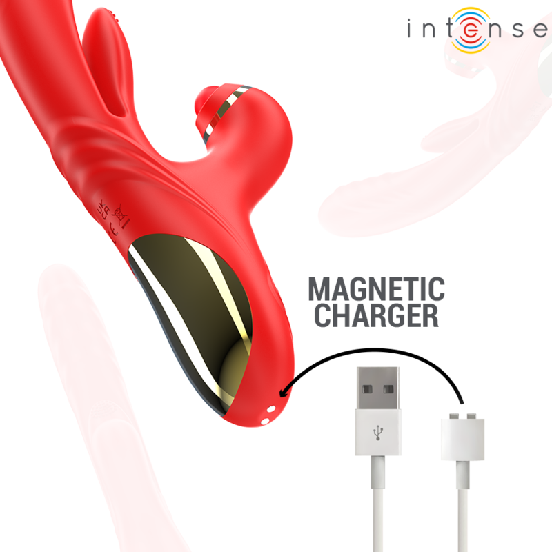 INTENSE - ROSALIA MULTIFUNCTION VIBRATOR 3 IN 1 RED - My naughty haven #