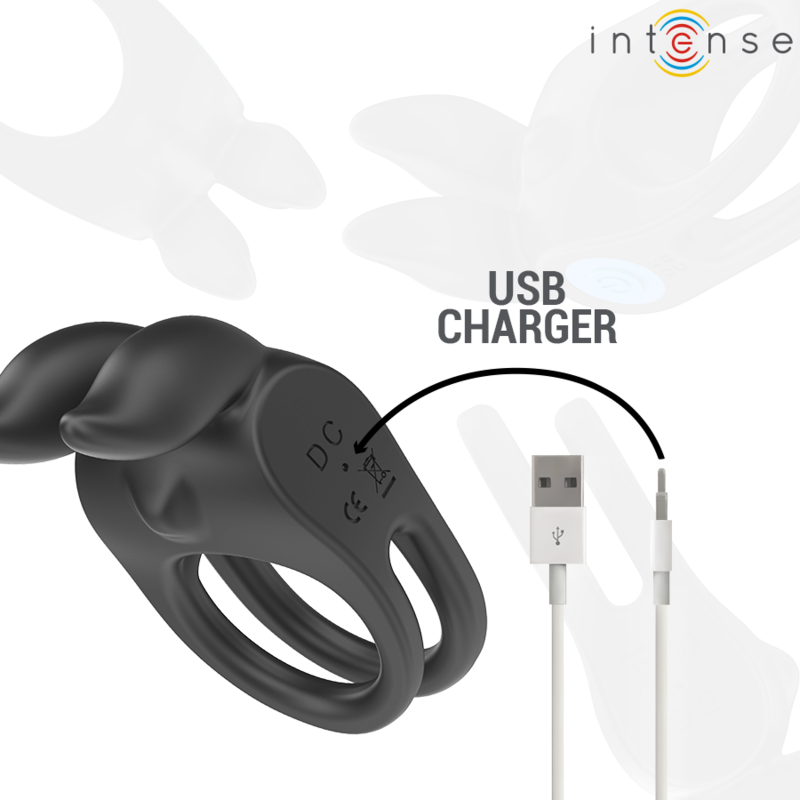 INTENSE - SAM VIBRATOR DOUBLE PENIS RING 10 VIBRATIONS BLACK - My naughty haven #