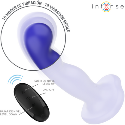 INTENSE - SHORTY VIBRATOR WITH SUCTION CUP BLUE REMOTE CONTROL - My naughty haven #