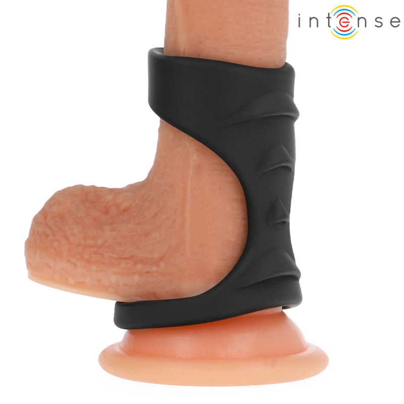 INTENSE - THEO DOUBLE SILICONE PENIS RING BLACK MODEL 3 - My naughty haven #