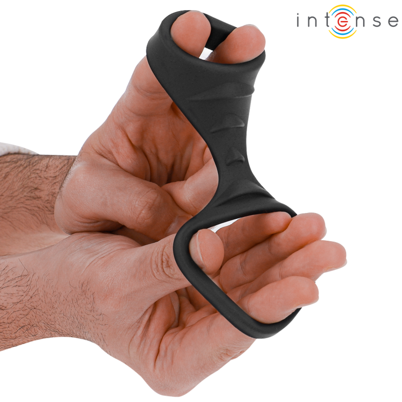 INTENSE - THEO DOUBLE SILICONE PENIS RING BLACK MODEL 3 - My naughty haven #